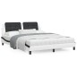 vidaXL Bett mit Matratze Weiß und Schwarz 160x200 cm Kunstleder vidaXL Bett mit Matratze Weiß und Schwarz 160x200 cm Kunstleder