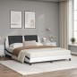 vidaXL Bett mit Matratze Weiß und Schwarz 160x200 cm Kunstleder vidaXL Bett mit Matratze Weiß und Schwarz 160x200 cm Kunstleder