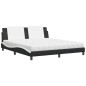 vidaXL Bett mit Matratze Schwarz und Weiß 180x200 cm Kunstleder vidaXL Bett mit Matratze Schwarz und Weiß 180x200 cm Kunstleder