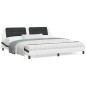 vidaXL Bett mit Matratze Weiß und Schwarz 200x200 cm Kunstleder vidaXL Bett mit Matratze Weiß und Schwarz 200x200 cm Kunstleder