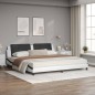 vidaXL Bett mit Matratze Weiß und Schwarz 200x200 cm Kunstleder vidaXL Bett mit Matratze Weiß und Schwarz 200x200 cm Kunstleder