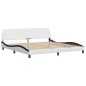 vidaXL Bett mit Matratze Weiß und Schwarz 200x200 cm Kunstleder vidaXL Bett mit Matratze Weiß und Schwarz 200x200 cm Kunstleder