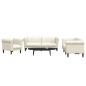vidaXL 3-tlg. Sofagarnitur Creme Samt vidaXL 3-tlg. Sofagarnitur Creme Samt