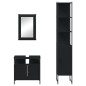 vidaXL 3-tlg. Badmöbel-Set Schwarz Holzwerkstoff vidaXL 3-tlg. Badmöbel-Set Schwarz Holzwerkstoff