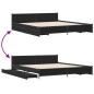 vidaXL Bettgestell mit Schubladen Schwarz 200x200 cm Holzwerkstoff vidaXL Bettgestell mit Schubladen Schwarz 200x200 cm Holzwerkstoff