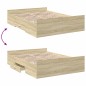 vidaXL Bettgestell mit Schubladen Sonoma-Eiche 135x190cm Holzwerkstoff vidaXL Bettgestell mit Schubladen Sonoma-Eiche 135x190cm Holzwerkstoff