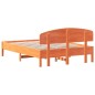 vidaXL Massivholzbett mit Kopfteil Wachsbraun 135x190 cm Kiefer vidaXL Massivholzbett mit Kopfteil Wachsbraun 135x190 cm Kiefer