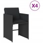 vidaXL Gartenstühle mit Kissen 4 Stk. Schwarz Poly Rattan vidaXL Gartenstühle mit Kissen 4 Stk. Schwarz Poly Rattan