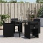 vidaXL Gartenstühle mit Kissen 4 Stk. Schwarz Poly Rattan vidaXL Gartenstühle mit Kissen 4 Stk. Schwarz Poly Rattan