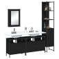 vidaXL 4-tlg. Badmöbel-Set Schwarz Holzwerkstoff vidaXL 4-tlg. Badmöbel-Set Schwarz Holzwerkstoff