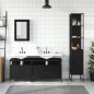 vidaXL 4-tlg. Badmöbel-Set Schwarz Holzwerkstoff vidaXL 4-tlg. Badmöbel-Set Schwarz Holzwerkstoff