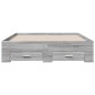 vidaXL Bettgestell mit Schubladen Grau Sonoma 135x190 cm Holzwerkstoff vidaXL Bettgestell mit Schubladen Grau Sonoma 135x190 cm Holzwerkstoff