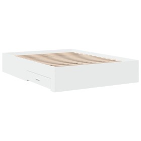 vidaXL Bettgestell mit Schubladen Weiß 120x190 cm Holzwerkstoff