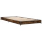 vidaXL Bettgestell Räuchereiche 100x200 cm Holzwerkstoff und Metall vidaXL Bettgestell Räuchereiche 100x200 cm Holzwerkstoff und Metall