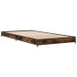 vidaXL Bettgestell Räuchereiche 100x200 cm Holzwerkstoff und Metall vidaXL Bettgestell Räuchereiche 100x200 cm Holzwerkstoff und Metall