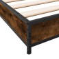 vidaXL Bettgestell Räuchereiche 100x200 cm Holzwerkstoff und Metall vidaXL Bettgestell Räuchereiche 100x200 cm Holzwerkstoff und Metall