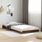 vidaXL Bettgestell Braun Eichen-Optik 75x190 cm Holzwerkstoff Metall vidaXL Bettgestell Braun Eichen-Optik 75x190 cm Holzwerkstoff Metall