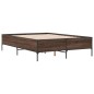 vidaXL Bettgestell Braun Eichen-Optik 160x200 cm Holzwerkstoff Metall vidaXL Bettgestell Braun Eichen-Optik 160x200 cm Holzwerkstoff Metall