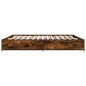 vidaXL Bettgestell Räuchereiche 160x200 cm Holzwerkstoff und Metall vidaXL Bettgestell Räuchereiche 160x200 cm Holzwerkstoff und Metall