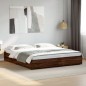vidaXL Bettgestell Braun Eichen-Optik 160x200 cm Holzwerkstoff Metall vidaXL Bettgestell Braun Eichen-Optik 160x200 cm Holzwerkstoff Metall