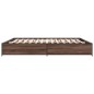 vidaXL Bettgestell Braun Eichen-Optik 160x200 cm Holzwerkstoff Metall vidaXL Bettgestell Braun Eichen-Optik 160x200 cm Holzwerkstoff Metall