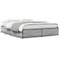 vidaXL Bettgestell Grau Sonoma 135x190 cm Holzwerkstoff und Metall vidaXL Bettgestell Grau Sonoma 135x190 cm Holzwerkstoff und Metall