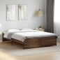 vidaXL Bettgestell Braun Eichen-Optik 160x200 cm Holzwerkstoff Metall vidaXL Bettgestell Braun Eichen-Optik 160x200 cm Holzwerkstoff Metall