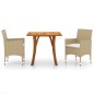 3-tlg. Garten-Essgruppe Beige 3-tlg. Garten-Essgruppe Beige