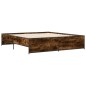 vidaXL Bettgestell Räuchereiche 180x200 cm Holzwerkstoff und Metall vidaXL Bettgestell Räuchereiche 180x200 cm Holzwerkstoff und Metall