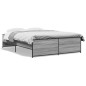 vidaXL Bettgestell Grau Sonoma 120x200 cm Holzwerkstoff und Metall vidaXL Bettgestell Grau Sonoma 120x200 cm Holzwerkstoff und Metall