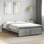 vidaXL Bettgestell Grau Sonoma 120x200 cm Holzwerkstoff und Metall vidaXL Bettgestell Grau Sonoma 120x200 cm Holzwerkstoff und Metall