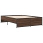 vidaXL Bettgestell Braun Eichen-Optik 135x190 cm Holzwerkstoff Metall vidaXL Bettgestell Braun Eichen-Optik 135x190 cm Holzwerkstoff Metall