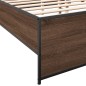 vidaXL Bettgestell Braun Eichen-Optik 135x190 cm Holzwerkstoff Metall vidaXL Bettgestell Braun Eichen-Optik 135x190 cm Holzwerkstoff Metall