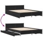 vidaXL Bettgestell mit Schubladen Schwarz 150x200 cm Holzwerkstoff vidaXL Bettgestell mit Schubladen Schwarz 150x200 cm Holzwerkstoff