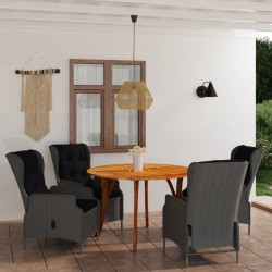 5-tlg. Garten-Essgruppe Dunkelgrau