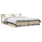 vidaXL Bettgestell mit Schubladen Sonoma-Eiche 140x200cm Holzwerkstoff vidaXL Bettgestell mit Schubladen Sonoma-Eiche 140x200cm Holzwerkstoff