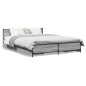 vidaXL Bettgestell mit Schubladen Grau Sonoma 135x190 cm Holzwerkstoff vidaXL Bettgestell mit Schubladen Grau Sonoma 135x190 cm Holzwerkstoff