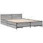 vidaXL Bettgestell mit Schubladen Grau Sonoma 135x190 cm Holzwerkstoff vidaXL Bettgestell mit Schubladen Grau Sonoma 135x190 cm Holzwerkstoff