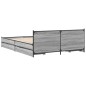 vidaXL Bettgestell mit Schubladen Grau Sonoma 135x190 cm Holzwerkstoff vidaXL Bettgestell mit Schubladen Grau Sonoma 135x190 cm Holzwerkstoff