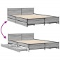 vidaXL Bettgestell mit Schubladen Grau Sonoma 135x190 cm Holzwerkstoff vidaXL Bettgestell mit Schubladen Grau Sonoma 135x190 cm Holzwerkstoff