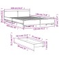 vidaXL Bettgestell mit Schubladen Grau Sonoma 135x190 cm Holzwerkstoff vidaXL Bettgestell mit Schubladen Grau Sonoma 135x190 cm Holzwerkstoff
