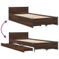 vidaXL Bettgestell mit Schubladen Braun Eichen-Optik 90x200 cm vidaXL Bettgestell mit Schubladen Braun Eichen-Optik 90x200 cm