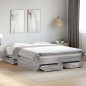 vidaXL Bettgestell mit Schubladen Grau Sonoma 140x200 cm Holzwerkstoff vidaXL Bettgestell mit Schubladen Grau Sonoma 140x200 cm Holzwerkstoff