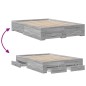 vidaXL Bettgestell mit Schubladen Grau Sonoma 120x200 cm Holzwerkstoff vidaXL Bettgestell mit Schubladen Grau Sonoma 120x200 cm Holzwerkstoff