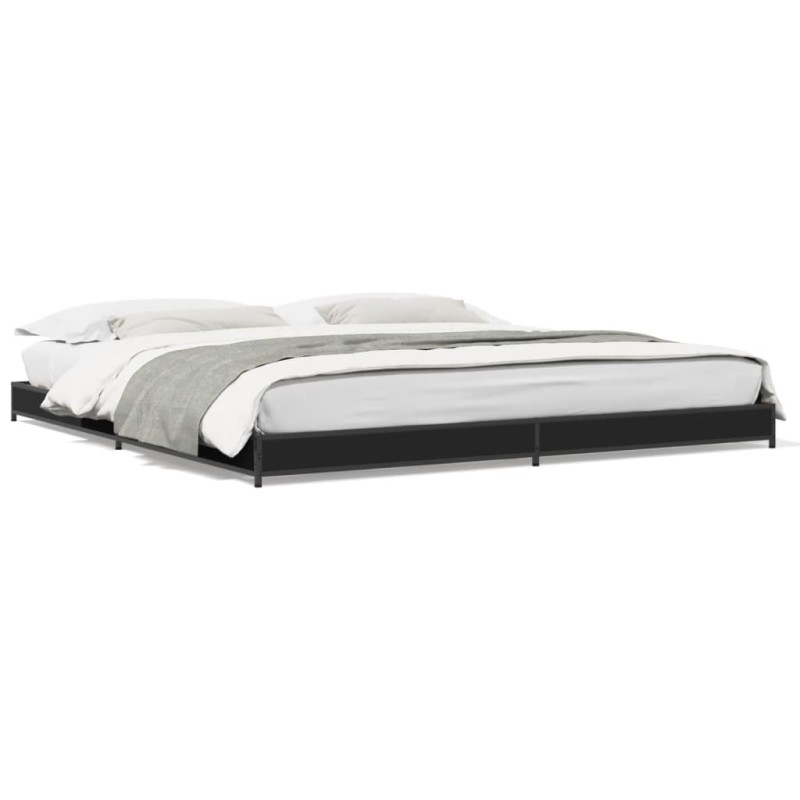 vidaXL Bettgestell Schwarz 180x200 cm Holzwerkstoff und Metall vidaXL Bettgestell Schwarz 180x200 cm Holzwerkstoff und Metall