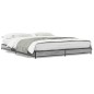 vidaXL Bettgestell Grau Sonoma 150x200 cm Holzwerkstoff und Metall vidaXL Bettgestell Grau Sonoma 150x200 cm Holzwerkstoff und Metall