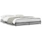vidaXL Bettgestell Grau Sonoma 140x190 cm Holzwerkstoff und Metall vidaXL Bettgestell Grau Sonoma 140x190 cm Holzwerkstoff und Metall