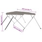 vidaXL 4-Bow Bimini-Top Grau 243x250x131 cm vidaXL 4-Bow Bimini-Top Grau 243x250x131 cm