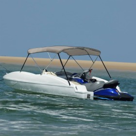 vidaXL 3-Bow Bimini-Top Grau 182x184x136 cm