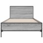vidaXL Bettgestell Grau Sonoma 100x200 cm Holzwerkstoff und Metall vidaXL Bettgestell Grau Sonoma 100x200 cm Holzwerkstoff und Metall